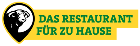 BLOCK HOUSE Kampagnenlogo mit einem Abbild des Bullen und der Aufschrift "Das Restaurant für zu Hause"