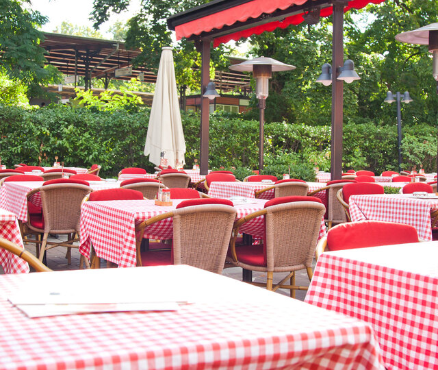 Terrasse des BLOCK HOUSE Restaurants Zehlendorf in Berlin